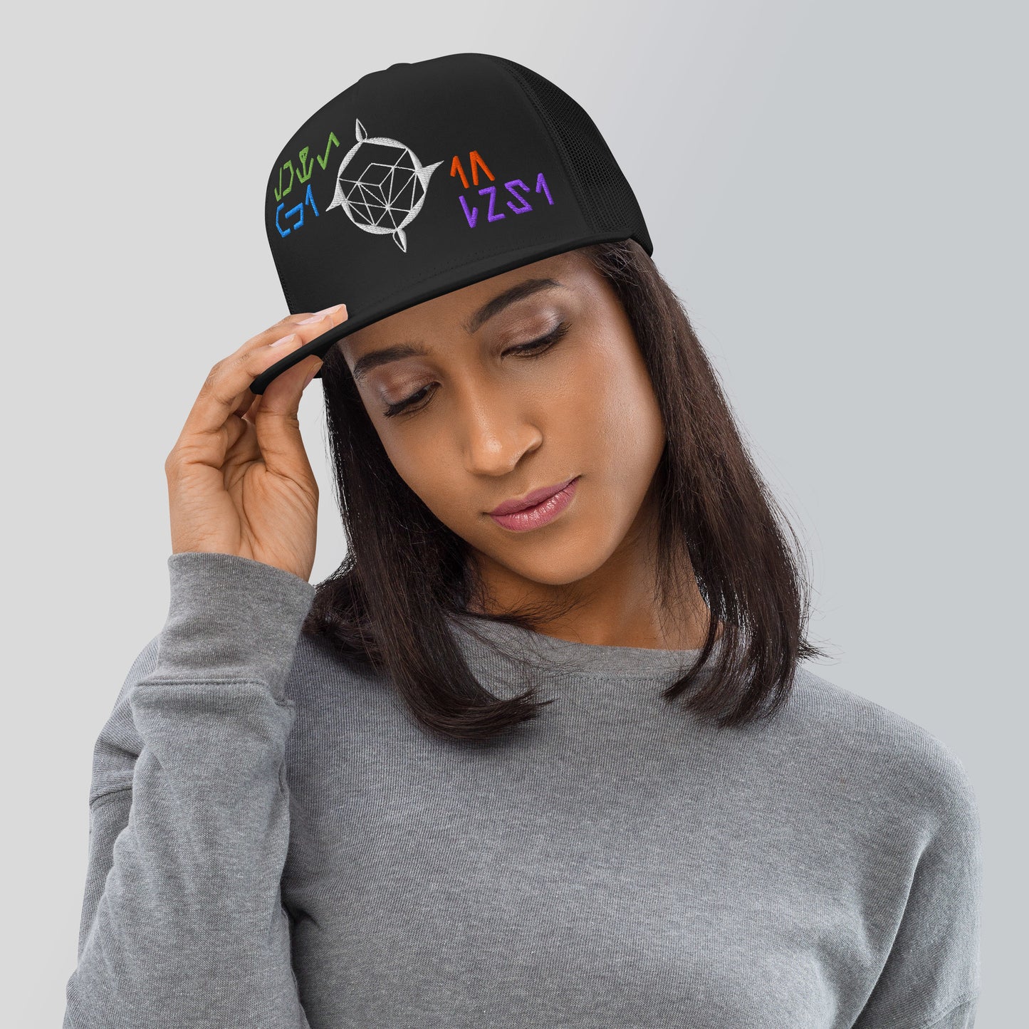 TFI fLtD Sci-Fi Brand Hat Black Mockup 4