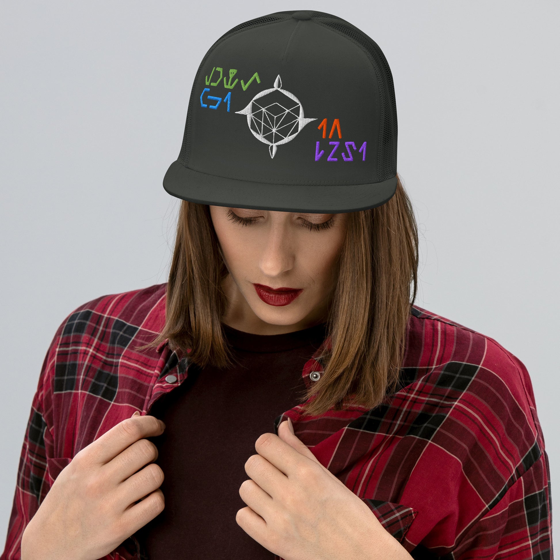 TFI fLtD Sci-Fi Brand Hat Charcoal Mockup 5