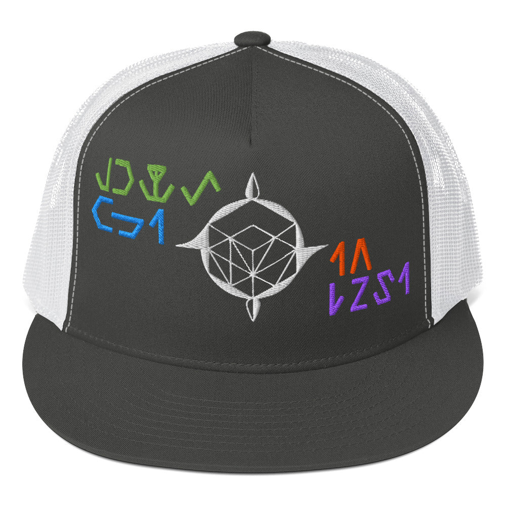 TFI fLtD Sci-Fi Brand Hat Back and White Mockup