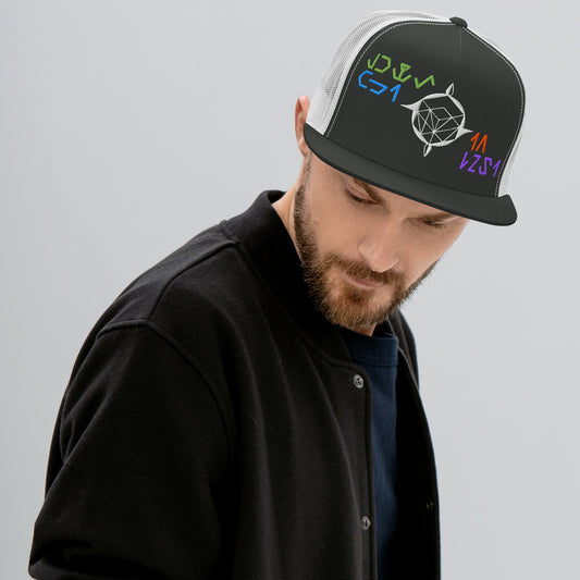 TFI fLtD Sci-Fi Brand Hat Charcoal and White Mockup 3
