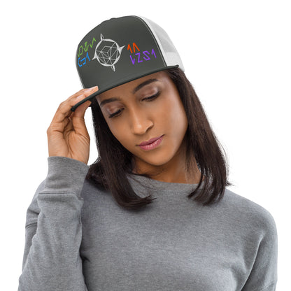 TFI fLtD Sci-Fi Brand Hat Charcoal and White Mockup
