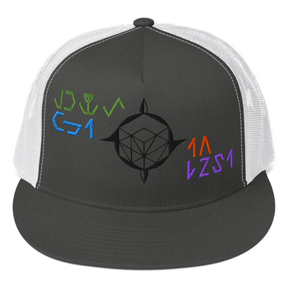 TFI fLtD Sci-Fi Brand Hat Charcoal and White Mockup